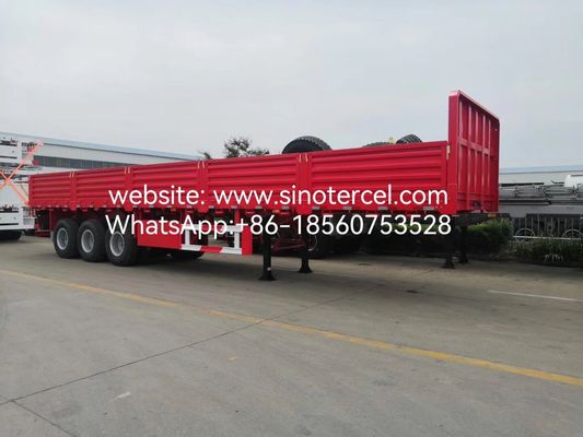SINOTERCEL 3 assi Parete laterale Semi-remolchio Semi-remolchio a caduta Trasporto pallet facile scarico Efficiente carico pesante