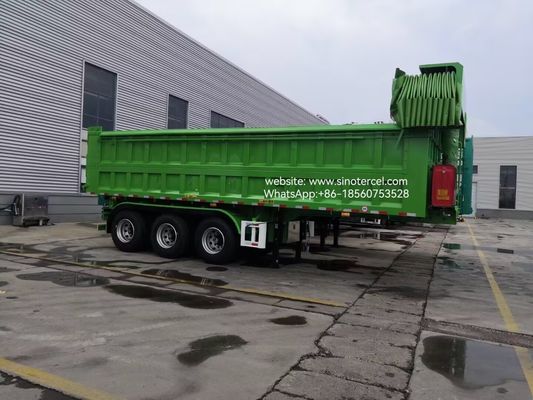 3 assi anteriori sollevamento idraulico semidump 24CBM Scarico ad alta efficienza con telone