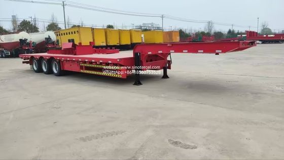 Semi lowbed trailer 60t 3 axle low bed trailer pull container applicabile in aree a bassa altezza guida agevole