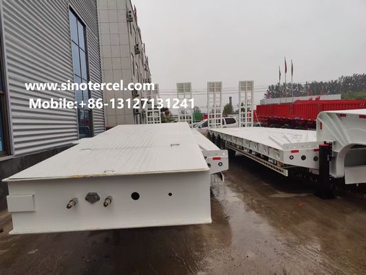 3 Axles Flat Bed Semi Trailer With Anti Rust Chassis Surface White