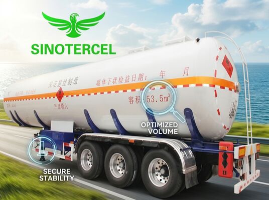Serbatoio di gas di acciaio Mn Semi-remorco Serbatoio di carburante 55000Litri Semi-remorco a propano