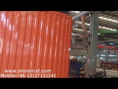 Semirimorchio giallo con box chiuso, due porte laterali, doppia porta posteriore, 30-50 tonnellate